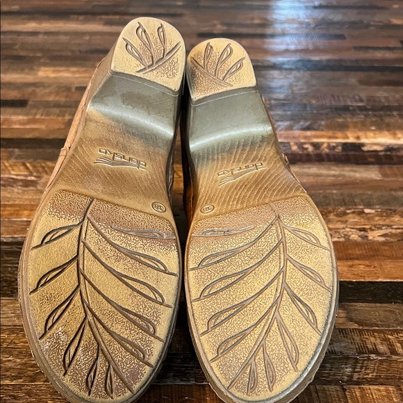 Dansko Sarah Chestnut/Tan Leather Clog-Style Ankle Booties - Picture 8 of 8